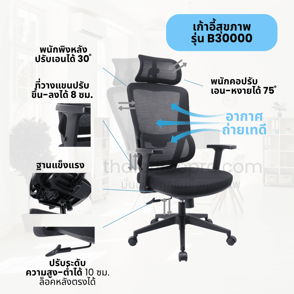 เก้าอี้สำนักงานเพื่อสุขภาพ Ergonomic: นั่งสบาย ลดปวดหลัง ทำงานมีประสิทธิภาพ | Thaiofficepro เก้าอี้สำนักงานเพื่อสุขภาพ Ergonomic: นั่งสบาย ลดปวดหลัง ทำงานมีประสิทธิภาพ | Thaiofficepro