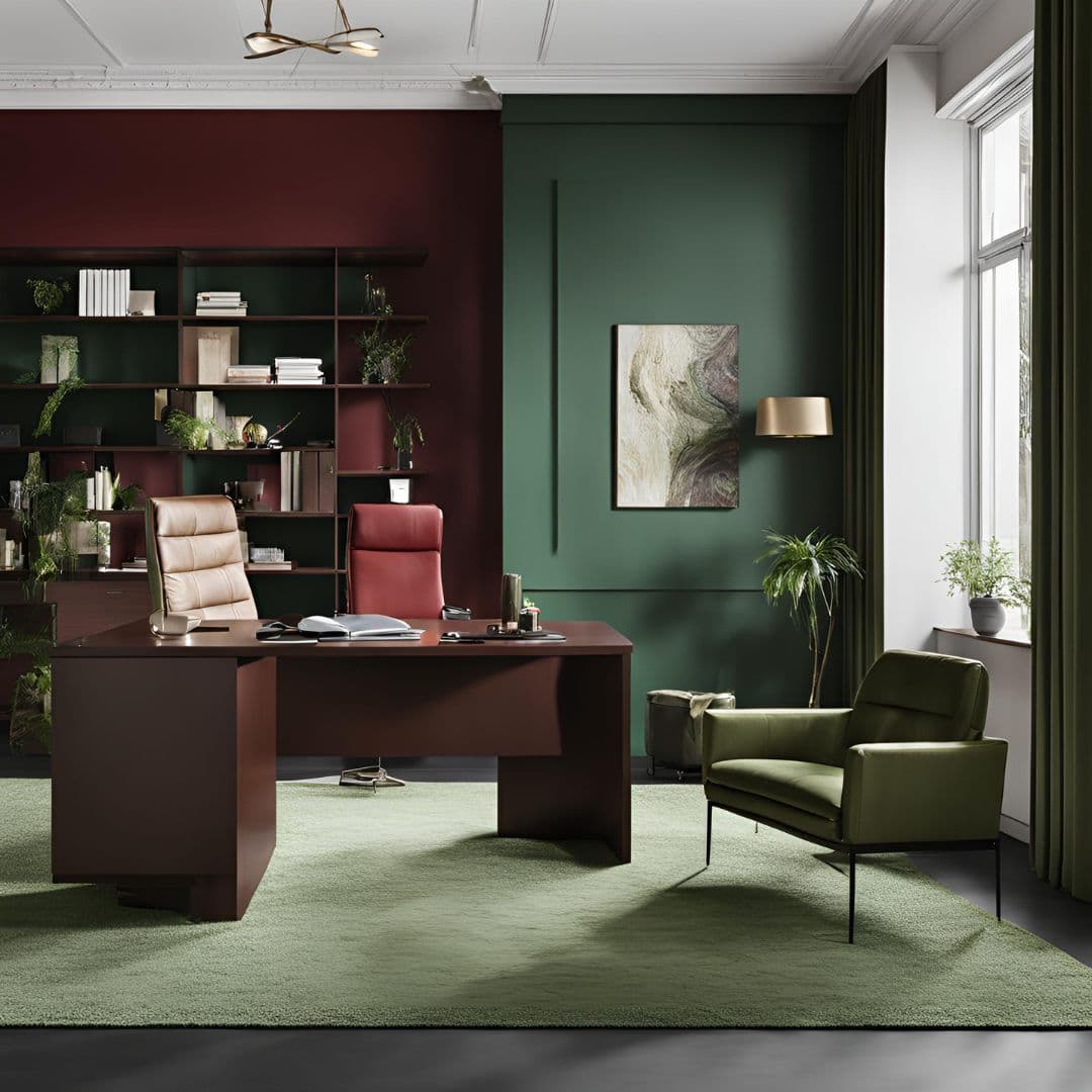 โทนสีร่มเย็น ห้องทำงาน