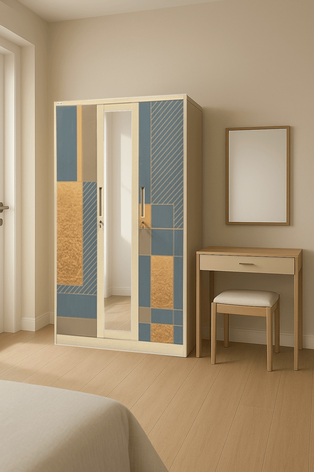 ตู้เสื้อผ้าบานเปิด 3 ประตู รุ่น แพทเทิร์น